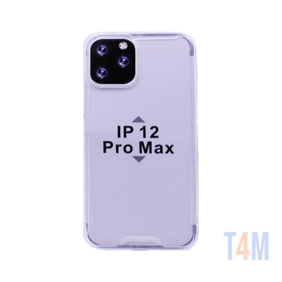 Capa de Silicone com Cantos Rígidos para Apple iPhone 12 Pro Max Transparente